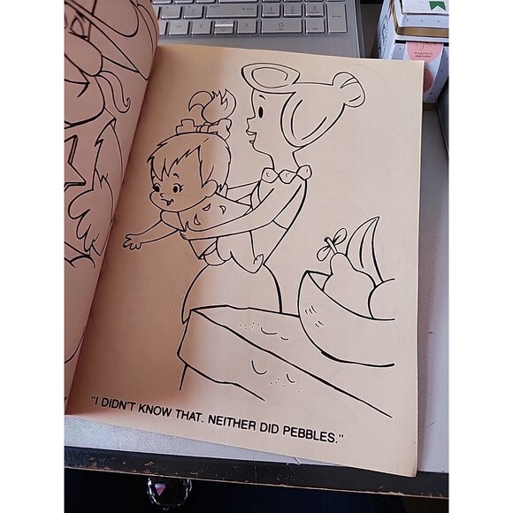 Coloring And Fun With The Flintstones Out West, Vintage Coloring Book Kids - Picture 6 of 7